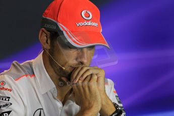 World © Octane Photographic Ltd. F1 Italian GP - Monza, Thursday 5th September 2013 - FIA Press Conference. Vodafone McLaren Mercedes MP4/28 - Jenson Button. Digital Ref : 0809lw1d1320