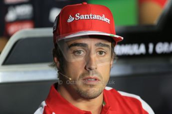 World © Octane Photographic Ltd. F1 Italian GP - Monza, Thursday 5th September 2013 - FIA Press Conference. Scuderia Ferrari F138 - Fernando Alonso. Digital Ref : 0809lw1d1346