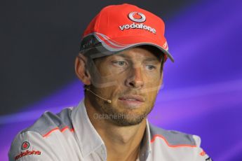 World © Octane Photographic Ltd. F1 Italian GP - Monza, Thursday 5th September 2013 - FIA Press Conference. Vodafone McLaren Mercedes MP4/28 - Jenson Button. Digital Ref : 0809lw1d1366