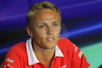 World © Octane Photographic Ltd. F1 Italian GP - Monza, Thursday 5th September 2013 - FIA Press Conference. Marussia F1 Team MR02 - Max Chilton. Digital Ref : 0809lw1d1372