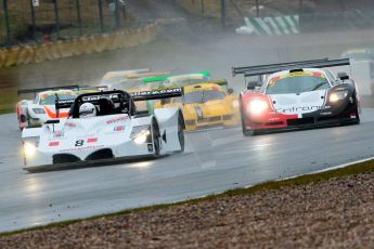 World © Octane Photographic Ltd. Britcar MSA British Endurance Championship – Donington Park, Saturday 13th April 2013, Race. Michael Millard/Nigal Greensall/Karsten Le Blanc – Rapier SR2 - Louis Jewellery lead the pack ahead of teh Mosler MT900R of Javier Morcillo/Manuel Cintrano. Digital ref : 0632ce1d14570632ce1d1457