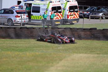 World © Carl Jones/Octane Photographic Ltd. Sunday 4th August 2013. OSS - Brands Hatch - Race 3. Duncan Williams. Juno Sportscar has a spin off. Digital Ref : 0774cj7d0032