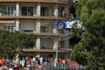 World © Octane Photographic Ltd. Monaco – Monte Carlo – Porsche Mobil 1 Supercup. Jeroen Mul's car is craned away - Team Bleekemolen. Friday 24th May 2013. Digital Ref :
