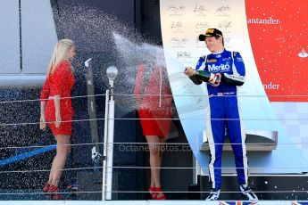 World © Octane Photographic Ltd./Chris Enion. Saturday 30th June 2013 Dallara GP3/13 - British GP - Silverstone - Race 2 Podium. Nick Yelloly celebrates on the podium. Digital ref : 0736ce1d9243