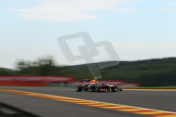 World © Octane Photographic Ltd. F1 Belgian GP - Spa - Francorchamps. Friday 23rd August 2013. Practice 1. Infiniti Red Bull Racing RB9 - Mark Webber. Digital Ref : 0784lw1d4799