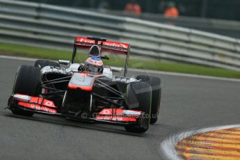 World © Octane Photographic Ltd. F1 Belgian GP - Spa - Francorchamps. Friday 23rd August 2013. Practice 1. Vodafone McLaren Mercedes MP4/28 - Jenson Button. Digital Ref : 0784lw1d7237