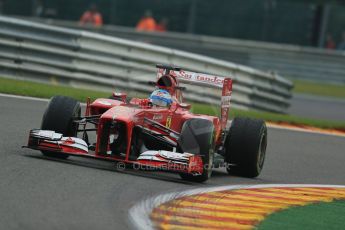 World © Octane Photographic Ltd. F1 Belgian GP - Spa - Francorchamps. Friday 23rd August 2013. Practice 1. Scuderia Ferrari F138 - Fernando Alonso. Digital Ref : 0784lw1d7256