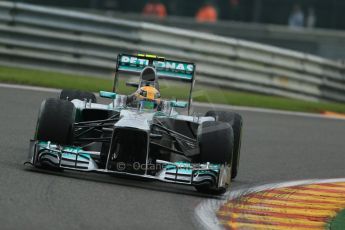 World © Octane Photographic Ltd. F1 Belgian GP - Spa - Francorchamps. Friday 23rd August 2013. Practice 1. Mercedes AMG Petronas F1 W04 – Lewis Hamilton. Digital Ref : 0784lw1d7271