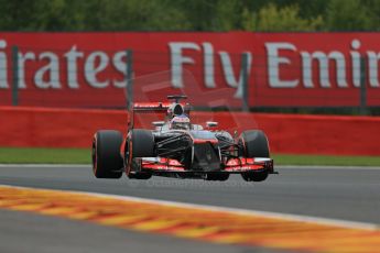 World © Octane Photographic Ltd. F1 Belgian GP - Spa - Francorchamps. Friday 23rd August 2013. Practice 1. Vodafone McLaren Mercedes MP4/28 - Jenson Button. Digital Ref : 0784lw1d7515