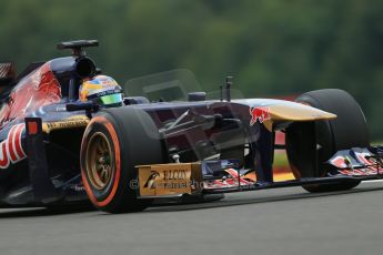 World © Octane Photographic Ltd. F1 Belgian GP - Spa - Francorchamps. Friday 23rd August 2013. Practice 1. Scuderia Toro Rosso STR8 - Jean-Eric Vergne. Digital Ref : 0784lw1d7525