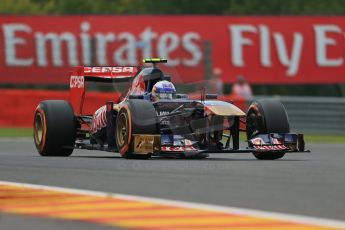 World © Octane Photographic Ltd. F1 Belgian GP - Spa - Francorchamps. Friday 23rd August 2013. Practice 1. Scuderia Toro Rosso STR 8 - Daniel Ricciardo. Digital Ref : 0784lw1d7535