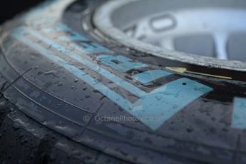 World © Octane Photographic Ltd. Belgian GP Friday 23rd August 2013 paddock. Pirelli wet tyres at the ready as the track gets an early morning soaking at 0800hrs local. Digital Ref : 0783cb7d1646