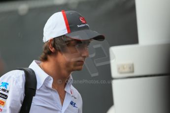 World © Octane Photographic Ltd. Belgian GP Friday 23rd August 2013 paddock. Sauber C32 - Esteban Gutierrez. Digital Ref : 0783lw1d7173