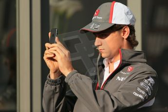 World © Octane Photographic Ltd. Belgian GP Friday 23rd August 2013 paddock. Sauber C32 - Esteban Gutierrez. Digital Ref : 0783lw1d7176