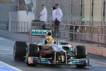 World © Octane Photographic Ltd. Formula 1 Winter testing, Barcelona – Circuit de Catalunya, 28th February 2013. Mercedes AMG Petronas  F1 W04 – Lewis Hamilton. Digital Ref: 0581lw1d6807