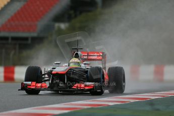 World © Octane Photographic Ltd. Formula 1 Winter testing, Barcelona – Circuit de Catalunya, 28th February 2013. Vodafone McLaren Mercedes MP4/28. Sergio Perez. Digital Ref: