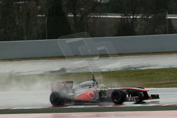World © Octane Photographic Ltd. Formula 1 Winter testing, Barcelona – Circuit de Catalunya, 28th February 2013. Vodafone McLaren Mercedes MP4/28. Sergio Perez. Digital Ref: