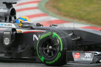 World © Octane Photographic Ltd. Formula 1 Winter testing, Barcelona – Circuit de Catalunya, 28th February 2013. Sauber C32, Esteban Gutierrez. Digital Ref: