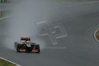 World © Octane Photographic Ltd. Formula 1 Winter testing, Barcelona – Circuit de Catalunya, 28th February 2013. Lotus E31, Romain Grosjean. Digital Ref: