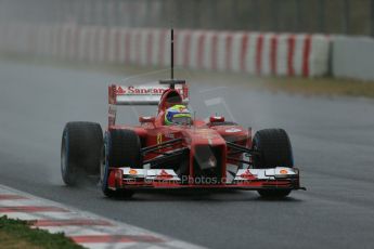 World © Octane Photographic Ltd. Formula 1 Winter testing, Barcelona – Circuit de Catalunya, 28th February 2013. Ferrari F138 – Felipe Massa. Digital Ref: