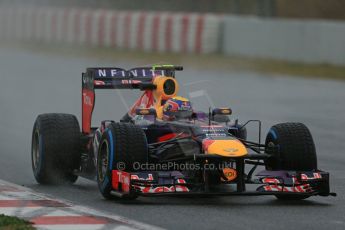 World © Octane Photographic Ltd. Formula 1 Winter testing, Barcelona – Circuit de Catalunya, 28th February 2013. Infiniti Red Bull Racing RB9. Mark Webber. Digital Ref: