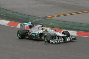 World © Octane Photographic Ltd. Formula 1 Winter testing, Barcelona – Circuit de Catalunya, 28th February 2013. Mercedes AMG Petronas  F1 W04 – Lewis Hamilton. Digital Ref: