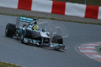 World © Octane Photographic Ltd. Formula 1 Winter testing, Barcelona – Circuit de Catalunya, 1st March 2013. Mercedes AMG Petronas  F1 W04 – Nico Rosberg. Digital Ref: 0582lw1d8021