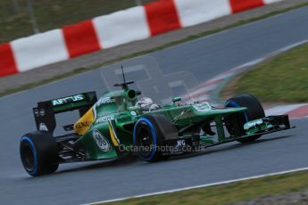 World © Octane Photographic Ltd. Formula 1 Winter testing, Barcelona – Circuit de Catalunya, 1st March 2013. Caterham CT03, Giedo van der Garde. Digital Ref: 0582lw1d8065