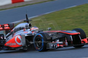 World © Octane Photographic Ltd. Formula 1 Winter testing, Barcelona – Circuit de Catalunya, 1st March 2013. Vodafone McLaren Mercedes MP4/28. Jenson Button. Digital Ref: 0582lw1d8135