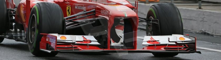 World © Octane Photographic Ltd. Formula 1 Winter testing, Barcelona – Circuit de Catalunya, 1st March 2013. Ferrari F138 front wing detail – Fernando Alonso. Digital Ref : 0582lw1d84671