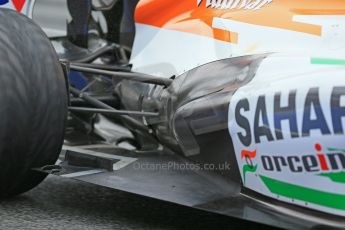 World © Octane Photographic Ltd. Formula 1 Winter testing, Barcelona – Circuit de Catalunya, 1st March 2013. Sahara Force India VJM06 exhaust detail –  Adrian Sutil. Digital Ref: 0582lw1d8513