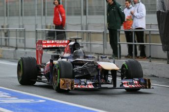 World © Octane Photographic Ltd. Formula 1 Winter testing, Barcelona – Circuit de Catalunya, 1st March 2013. Toro Rosso STR8, Daniel Ricciardo. Digital Ref: 0582lw1d8538