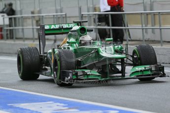 World © Octane Photographic Ltd. Formula 1 Winter testing, Barcelona – Circuit de Catalunya, 1st March 2013. Caterham CT03, Giedo van der Garde. Digital Ref: 0582lw1d8553