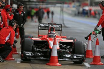 World © Octane Photographic Ltd. Formula 1 Winter testing, Barcelona – Circuit de Catalunya, 1st March 2013. Marussia MR02, Max Chilton. Digital Ref: 0582lw1d8688