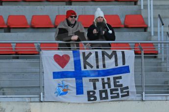 World © Octane Photographic Ltd. Formula 1 Winter testing, Barcelona – Circuit de Catalunya, 2nd March 2013. The disappointed Kimi Raikkonen fans still in teh grandstand despite Kimi being off track ill. Digital Ref: 0583lw1d8842