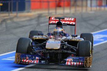 World © Octane Photographic Ltd. Formula 1 Winter testing, Barcelona – Circuit de Catalunya, 2nd March 2013. Toro Rosso STR8, Jean-Eric Vergne. Digital Ref: 0583lw1d8946