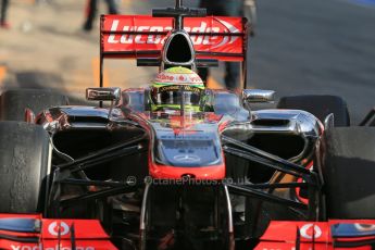 World © Octane Photographic Ltd. Formula 1 Winter testing, Barcelona – Circuit de Catalunya, 2nd March 2013. Vodafone McLaren Mercedes MP4/28. Sergio Perez. Digital Ref: 0583lw1d9008