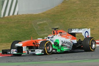 World © Octane Photographic Ltd. Formula 1 Winter testing, Barcelona – Circuit de Catalunya, 2nd March 2013. Sahara Force India VJM06 – Adrian Sutil. Digital Ref: 0583lw1d9184