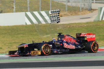 World © Octane Photographic Ltd. Formula 1 Winter testing, Barcelona – Circuit de Catalunya, 2nd March 2013. Toro Rosso STR8, Jean-Eric Vergne. Digital Ref: 0583lw1d9207