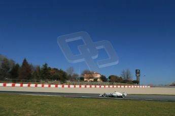 World © Octane Photographic Ltd. Formula 1 Winter testing, Barcelona – Circuit de Catalunya, 2nd March 2013. Mercedes AMG Petronas  F1 W04 – Lewis Hamilton. Digital Ref: 0583lw1d9218