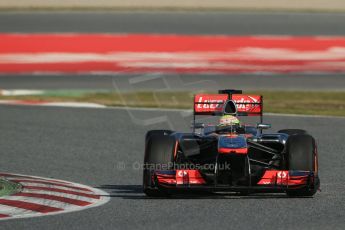 World © Octane Photographic Ltd. Formula 1 Winter testing, Barcelona – Circuit de Catalunya, 2nd March 2013. Vodafone McLaren Mercedes MP4/28. Sergio Perez. Digital Ref: 0583lw1d9395