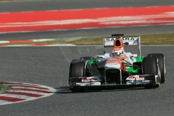 World © Octane Photographic Ltd. Formula 1 Winter testing, Barcelona – Circuit de Catalunya, 2nd March 2013. Sahara Force India VJM06 – Adrian Sutil. Digital Ref: 0583lw1d9414