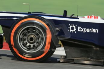 World © Octane Photographic Ltd. Formula 1 Winter testing, Barcelona – Circuit de Catalunya, 2nd March 2013., afternoon session Williams FW35 showing the vented front hub design, Valtteri Bottas. Digital Ref: