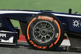 World © Octane Photographic Ltd. Formula 1 Winter testing, Barcelona – Circuit de Catalunya, 2nd March 2013., afternoon session Williams FW35 showing the vented front hub design, Valtteri Bottas. Digital Ref: 0583lw1d9573