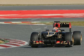 World © Octane Photographic Ltd. Formula 1 Winter testing, Barcelona – Circuit de Catalunya, 2nd March 2013, afternoon session. Lotus E31, Romain Grosjean. Digital Ref: 0583lw1d9595