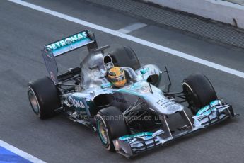 World © Octane Photographic Ltd. Formula 1 Winter testing, Barcelona – Circuit de Catalunya, 2nd March 2013. Mercedes AMG Petronas F1 W04 – Lewis Hamilton. Digital Ref: 0583lw7d0516