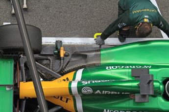 World © Octane Photographic Ltd. Formula 1 Winter testing, Barcelona – Circuit de Catalunya, 2nd March 2013. Caterham CT03 exhaust without flow conditioner, Giedo van der Garde. Digital Ref: 0583lw7d0577