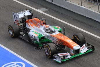 World © Octane Photographic Ltd. Formula 1 Winter testing, Barcelona – Circuit de Catalunya, 2nd March 2013. Sahara Force India VJM06 – Adrian Sutil. Digital Ref: 0583lw7d0583