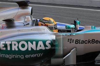 World © Octane Photographic Ltd. Formula 1 Winter testing, Barcelona – Circuit de Catalunya, 2nd March 2013. Mercedes AMG Petronas F1 W04 – Lewis Hamilton. Digital Ref: 0583lw7d0648