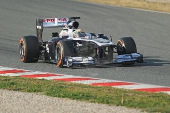World © Octane Photographic Ltd. Formula 1 Winter testing, Barcelona – Circuit de Catalunya, 3rd March 2013. Williams FW35, Pastor Maldonado, morning session. Digital Ref: 0584lw1d0429